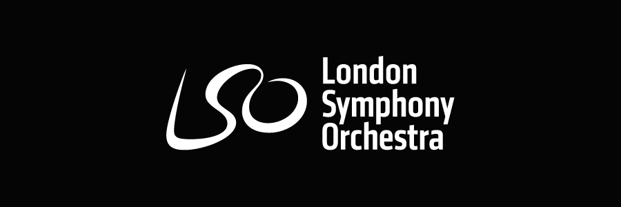 London Symphony Orchesta logo in white displayed on black background